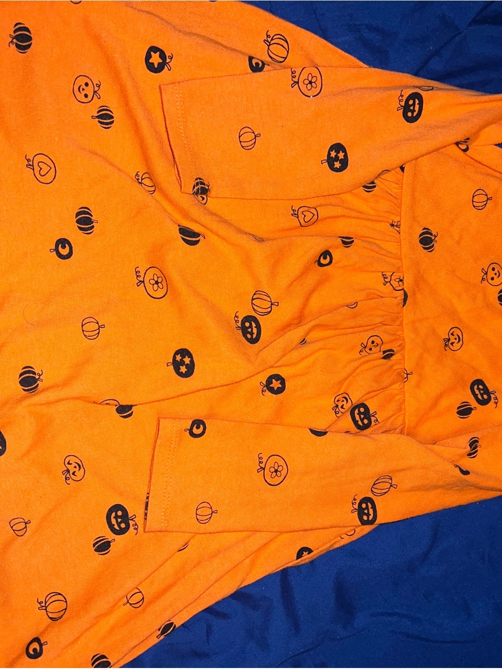 Cat & Jack Orange Dress with Black Pumpkin Print